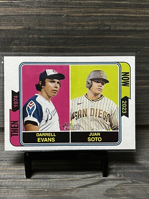 2023 Topps Heritage - Then and Now #TAN5 Juan Soto/Darrell Evans