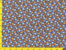 Yellow Roses Blue Flowers Daisies on Purple Quilting Sewing Fabric by Yard 661