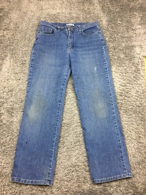 Lee Classic Fit Straight Leg Jeans Womens Size 12 Petite Blue Denim 350526J 