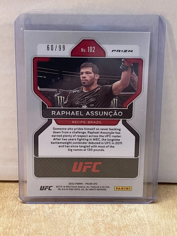 Raphael Assuncao 2022 Panini Prizm UFC Orange Refractor No.102 /99 - Image 2 of 2