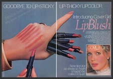 Cover Girl LipBlush 1980s Print Advertisement (2 pages) 1981 Hand