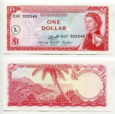 1 Dollar East Carribean States / St. Lucia  ND (1965) AUNC  P.13L