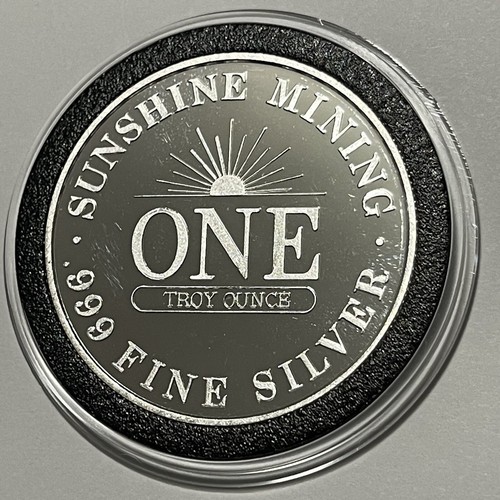Sunshine Mining-Silver Capitol Idaho 1983 -RARE 1 Troy Oz. .999 Fine Silver Rd. - Picture 12 of 14