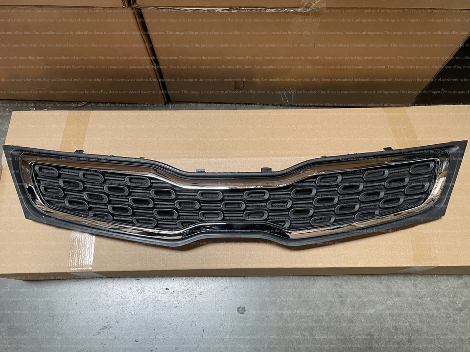 Conjunto de rejilla de parachoques delantero para Kia Rio 2012 2013 2014 2015 sedán estilo de fábrica Foto 3 de 4