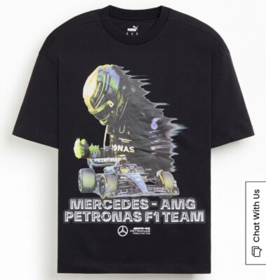 PUMA Mercedes AMG Petronas F1  Team Vintage Tee Shirt Size L Men