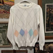 Vintage 80s/90s RARE Izod Lacoste Colorful Knit Sweater Size Medium