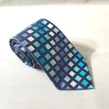 BCBG ATTITUDE Men's Tie Blue Three Tone 100 Silk