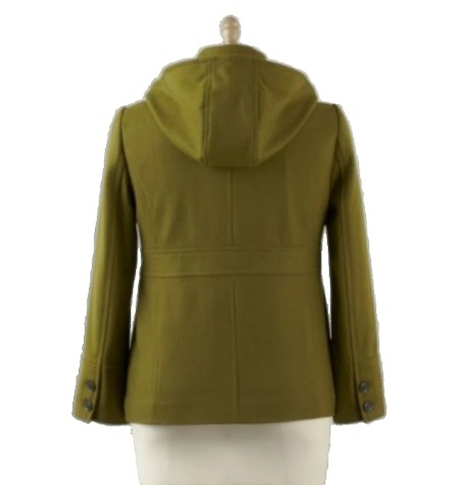  Women's outerwear Winter Military peacoat hooded Wool jacket plus 1X 2X 3X$180 - Image 2 of 4