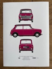 1967 Austin Mini Cooper 1275S Mk2 - A4 Classic Mini print, by Takeru Ozaki rare
