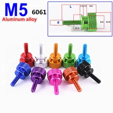 M5 Knurled Thumbscrew Al Alloy Hand Grip Knob Bright Black Fit PC Case Camera 