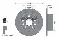Textar 2X Bremsscheibe Hinten Ø253 Mm Voll FüR Skoda Octavia III Combi 5E5 2.0