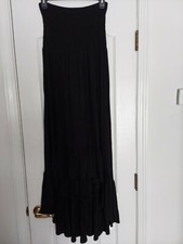 KAREN KANE WOMANS TUBE TOP BLACK MAXI RUFFLE BOTTOM DRESS - SIZE M