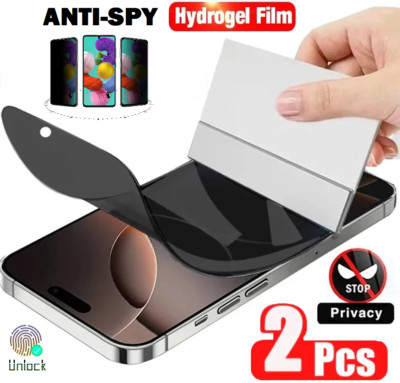  2X Blickschutz Sichtschutz Hydrogel Folie für iPhone 13 14 15 16 17 Pro Max 