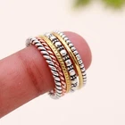 Silver, Copper, Gold 925 Rings Handmade Celestial Ring 6 Pc Set Twisted Ring
