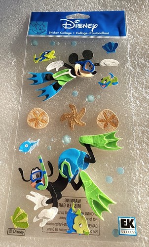 DISNEY SNORKELING MICKEY & GOOFY 20- piece Scrapbooking Stickers Set~ FREE SHPG! - Picture 3 of 4