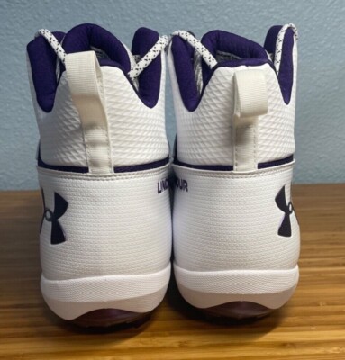 Under Armour Hammer MC White Purple Football Cleats 3022836 