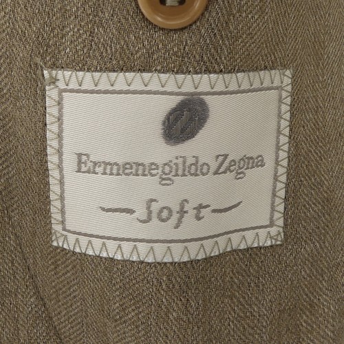 Ermengildo Zegna Soft Unstructured Patch Pocket Blazer Brown Herringbone 42R - Picture 4 of 6