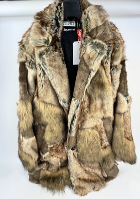 SUPREME X MAISON MARGIELA - PATCHWORK FAUX FUR COAT SIZE: L SUPREME X MAISON MARGIELA - PATCHWORK FAUX FUR COAT SIZE: L