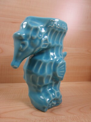 Trader Vic's of Seychelles Blue Seahorse Tiki Mug Aqua BRAND NEW 2015