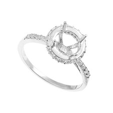 Semi Mount Ring 925 Sterling Silver Ring Stone Setting Size 8X8 MM Round Shape