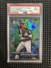 2018 BOWMAN PLATINUM ELOY JIMENEZ PRISMATIC PRODIGIES ROOKIE GREEN 2/99 PSA 9