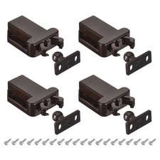 4Pcs Push Latch Touch Latch Push to Open Door Latch Self-Locking Latches Brown