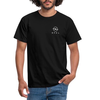 Opel Logo Weißer Schriftzug Männer T-Shirt Herren Blitz Symbol Gr. S-XXXXL