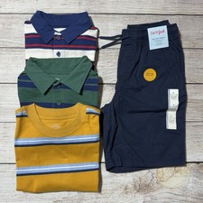 Boys Lot Of Clothes For Spring/Summer Size L 10-12 . NWT 3 S/S Shirts, Shorts