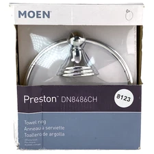 MOEN Preston Chrome Wall Mounted Towel Ring Bathroom 💲 DN8486CH
