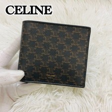 CELINE Bi fold Wallet Bi fold Leather Macadam Canvas From Japan