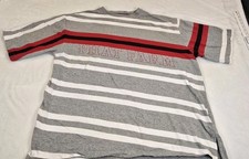 Vintage 90s Phat Farm Polo Shirt Mens 2XL Gray White Striped Hip Hop Y2k Street