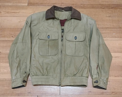 Timberland Vintage Bomber Jacket Nubuck Genuine Leather Heavyweight Sz S