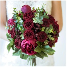 Burgundy Foam Roses - 50 Pcs Real Touch Flowers for Wedding  Party Decor