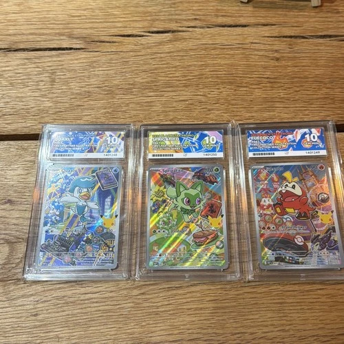 Pokemon First Partner Series 3 ACE Graded Sprigatito Fuecoco Quaxly.
