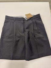 BURBERRY Tailored Shorts – Black – Wool Mohair Blend – UK 12 / M – New