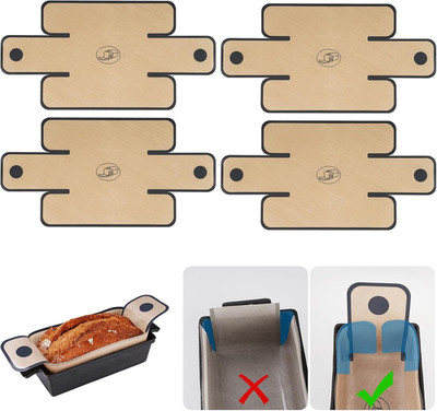 Nihome 4-Pack Silicone Bread Loaf Pan Liners, Reusable and Nonstick Silicone Bre
