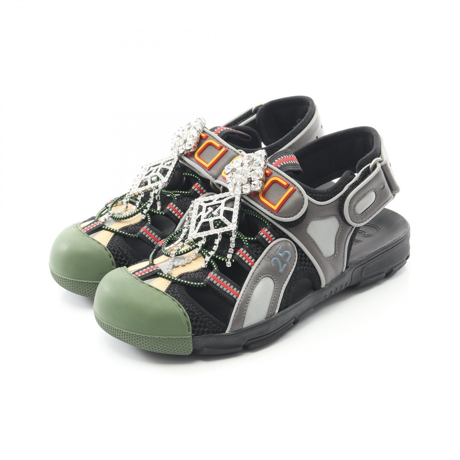 GUCCI Sandals Shoes Fabric Women's Multicolor 571557