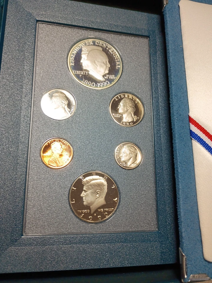 1987 1990 2pc lot prestige set  silver dollar coin set - Image 3 of 3