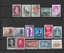 ROMANIA , 1956/59 , MIXED LOT OF 16 STAMPS  , PERF  , USED