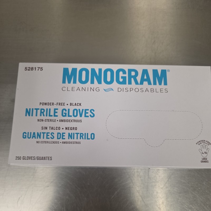 MONOGRAM NITRILE POWDER-FREE GLOVES BLUE 250 UNITS LARGE SIZE 