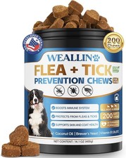   Flea  Tick Prevention for Dogs   200 Natural Soft Chews Oral Supplement   Fle