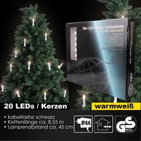 20Er Led Kerzenlichterkette Lichterkette AußEn Innen Christbaumkerzen Warmweiss