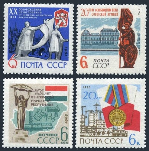 Russia 2903-A-B-2904, MNH. Mi 3035-3037,3045. Liberation of Eastern Europe, 1965