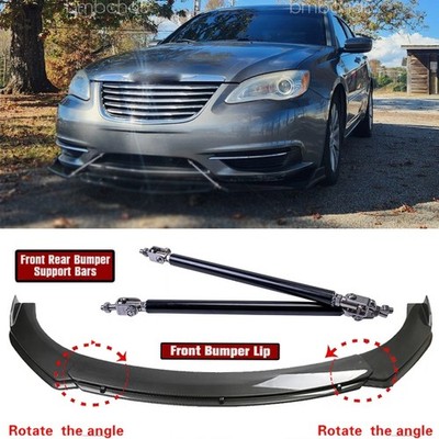 Car Front Bumper Lip Splitter Body Kits + Strut Rods Bar For Chrysler 200 300