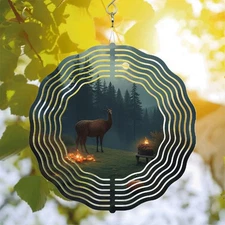 Serene Metal Hanging Wind Spinner with Wave Patterns - Elegant Wind Chimes 