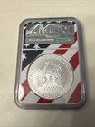 2000 $1 American Silver Eagle 1oz .999 Silver NGC MS69 Flag Label Core