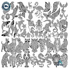 Temporary Tattoos 60 Pcs 34 Sheets Tribal Maori Polynesian Waterproof Sweat