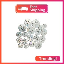 1.1 LB Random Iridescent Flower Ceramic Mosaic Tiles for DIY Crafts,3 Size Flowe