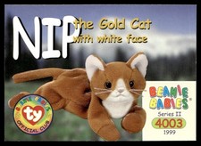 1999 Beanie Babies Series 2 Nip the Gold Cat with white face  203