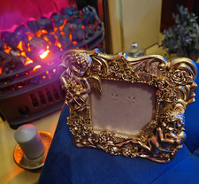 Gorgeous Gold Ornate Picture frame - cherubs -Square freestanding